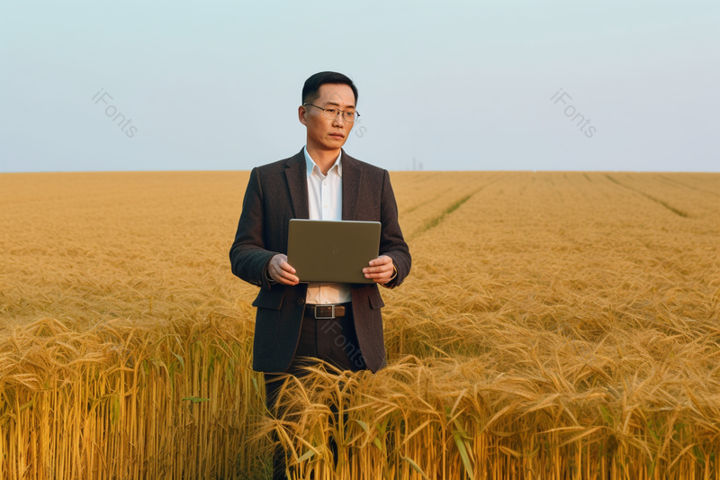 科技农业科研专家稻田里研究水稻,高清,摄影图,摄影图片,图片大全,摄影图免费下载